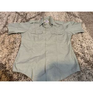 US Army DSCP Garrison Collection Dress Shirt Mens‎ 16 Army Green Short Sleeve